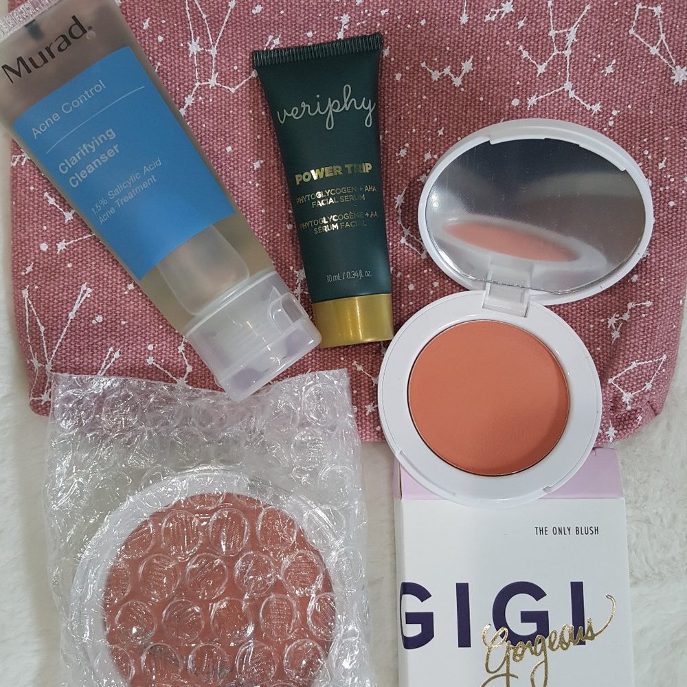 Ipsy bundle with cute dusty rose bag